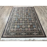 Иранский ковер Qum 432 Черный-бежевый